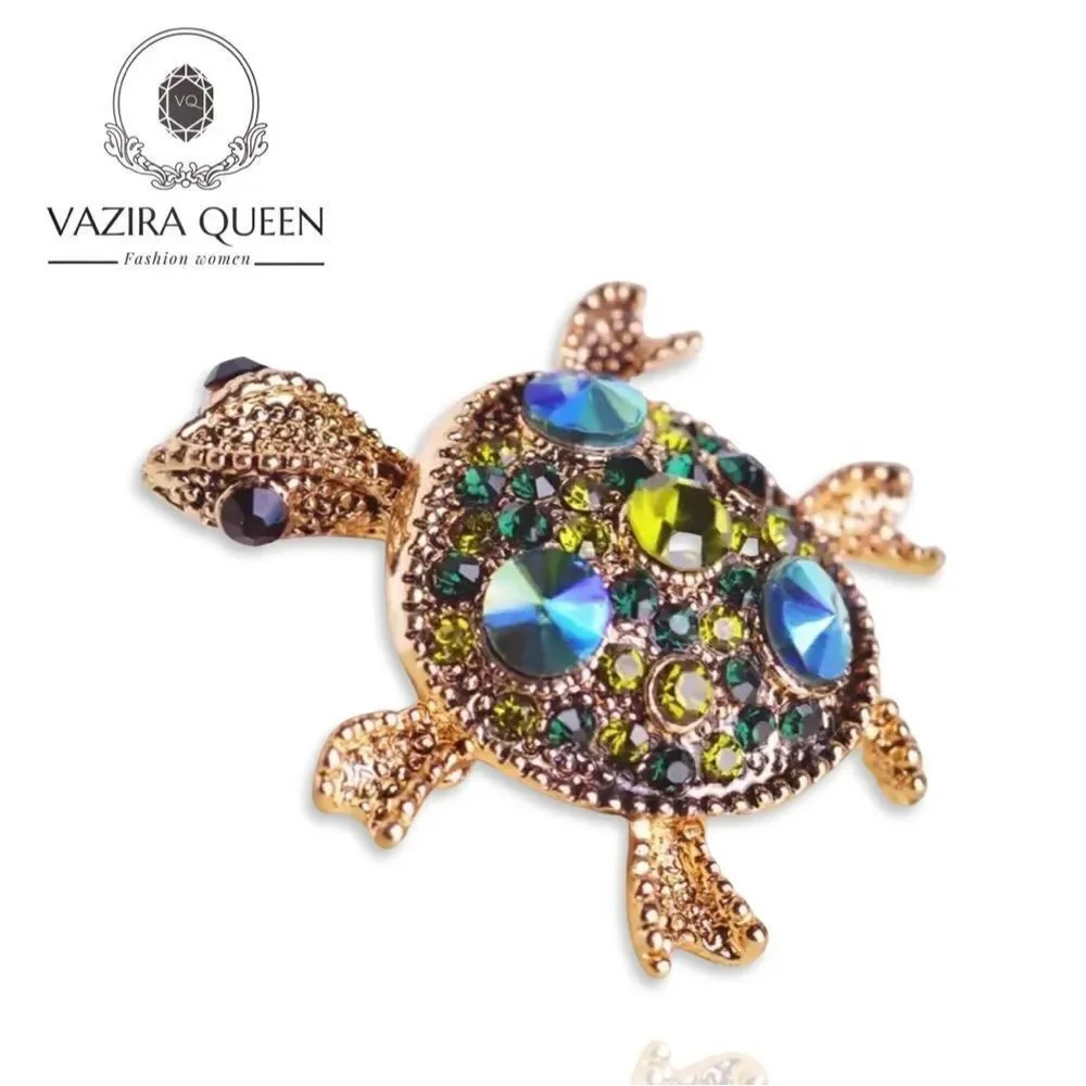 VQ Rhinestones Turtle Brooch